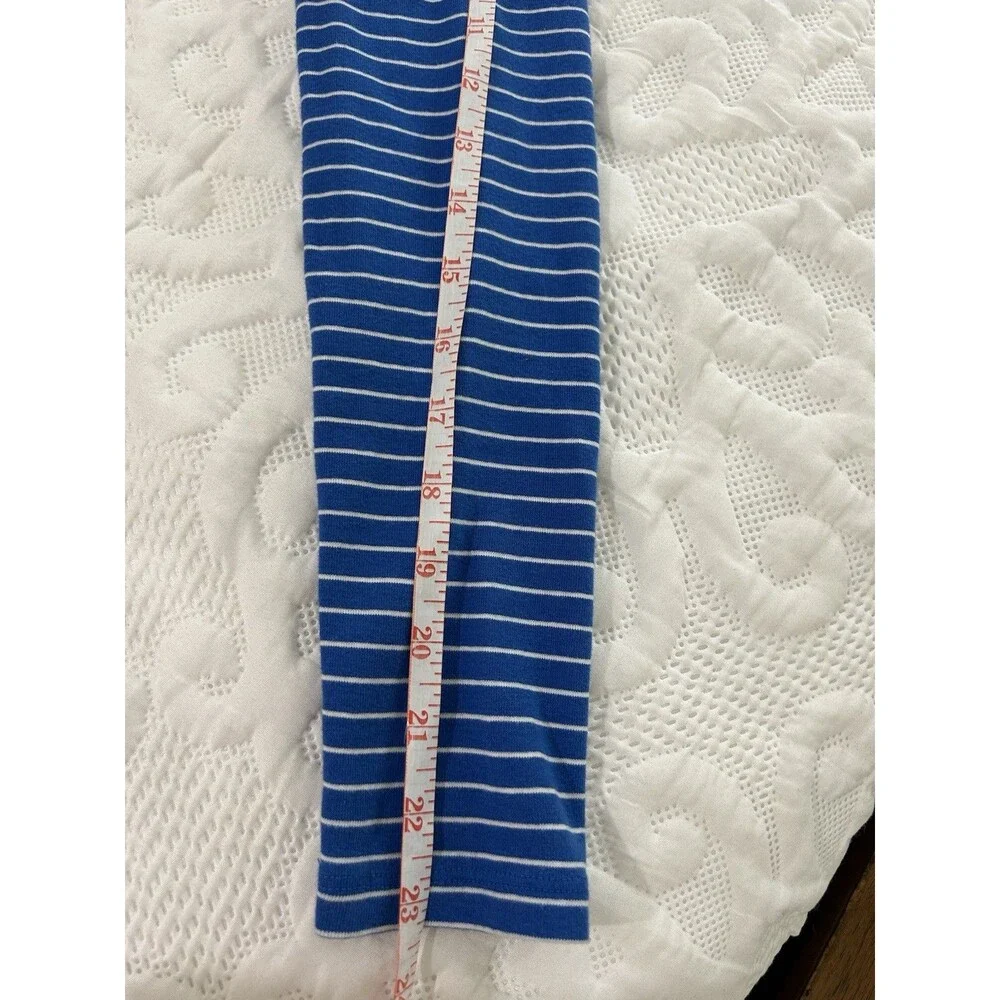 J. Crew Womens S Top Mockneck Blue White Striped Long Sleeve 100% Cotton